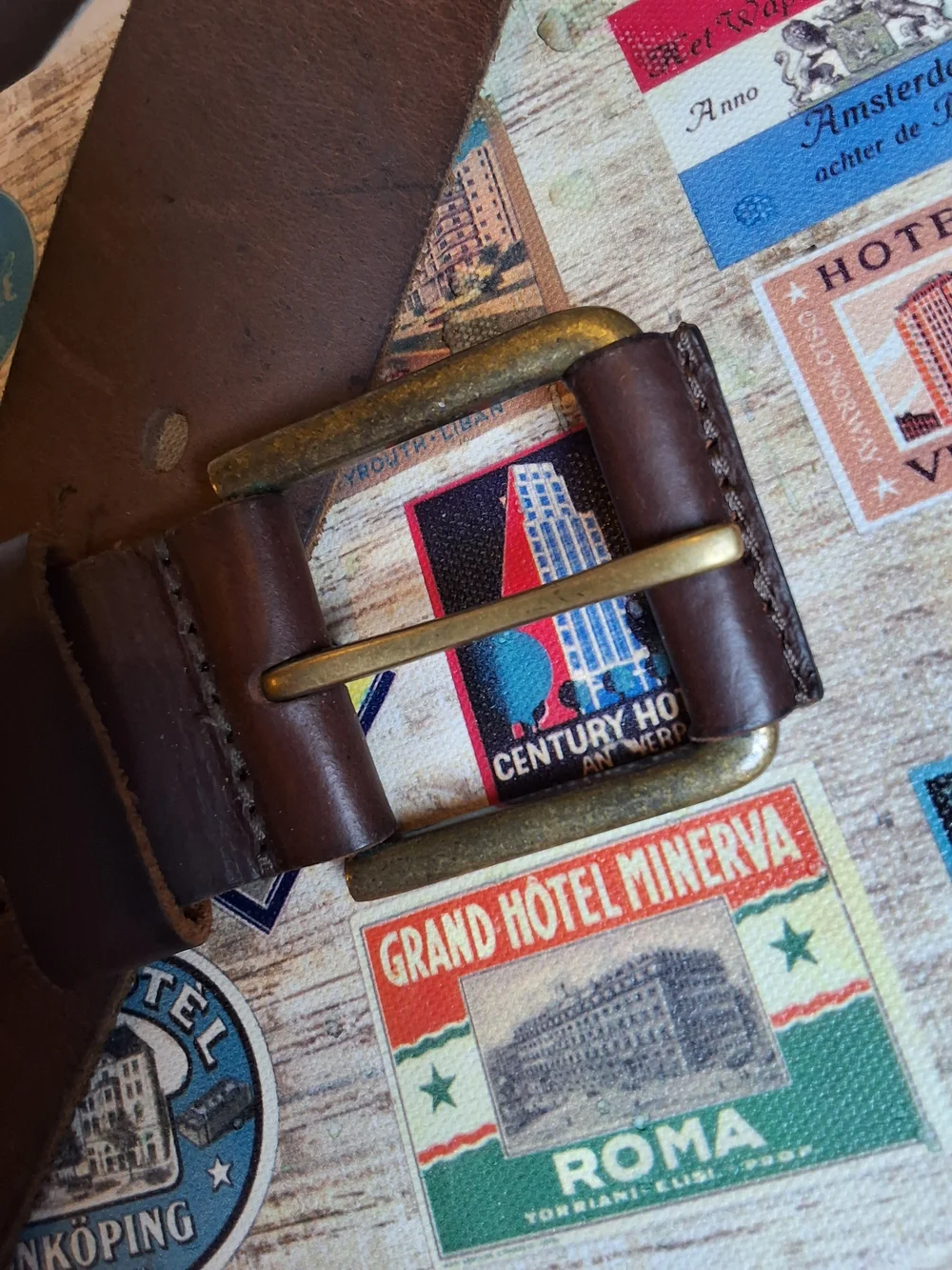 Timberland Brown Leather Men’s Belt with Embossed Tree Logo